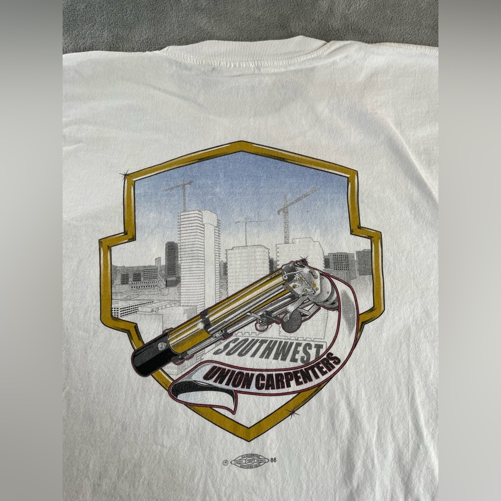 Southwest Union Carpenters Long Sleeve T Shirt Mens 2XL Made in USA Bayside